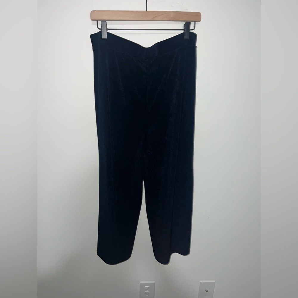 Chicos Travelers Navy Blue Pull On Elastic Waist Wide Leg Pants 2 (12/14) - Picture 3 of 7